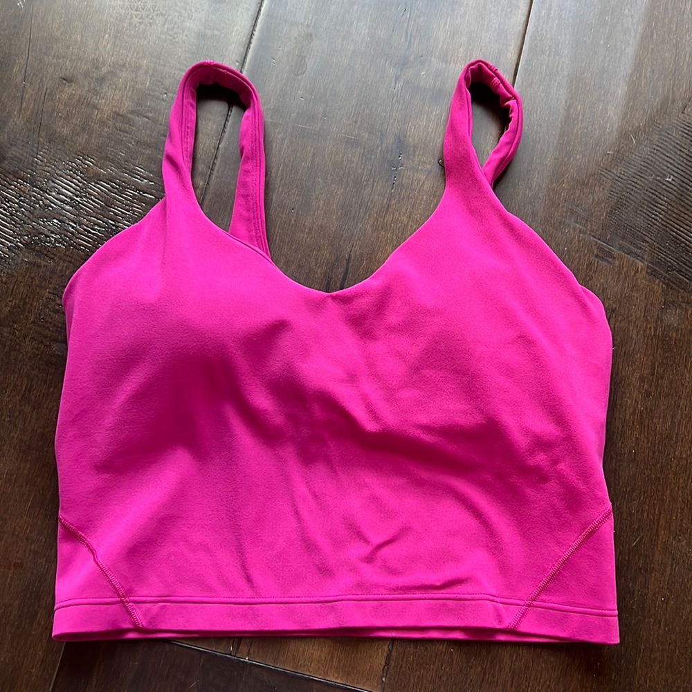 Fuchsia Lululemon Align cropped tank, size 8
